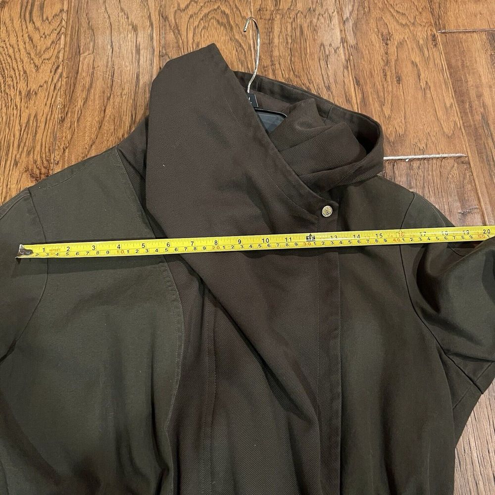Vince Camuto Jacket Womens Large Green Full Zip Asymmetrical Anorak‎ Hooded - Picture 7 of 14